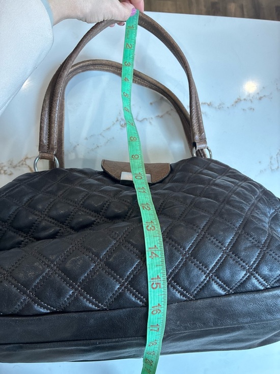 Marc Jacobs Quilted Brown Tote Bag with Contrast Handle